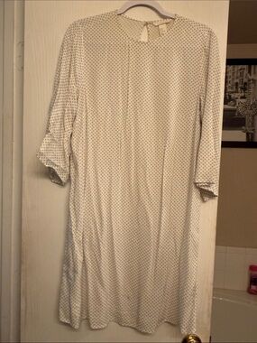 Women's White Patterned Shift Dress